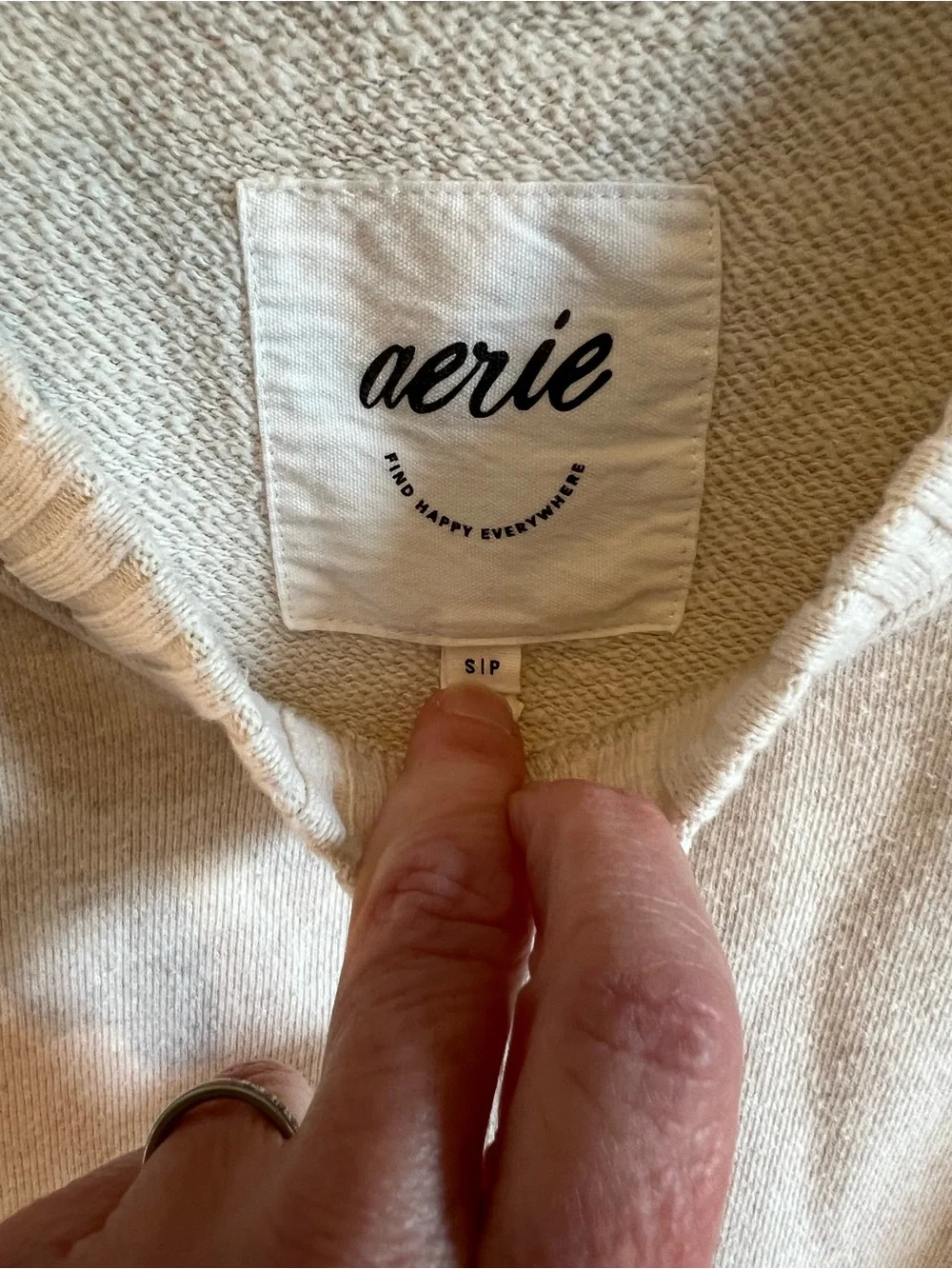 aerie Women's Crewneck Sweatshirt in Light Cream